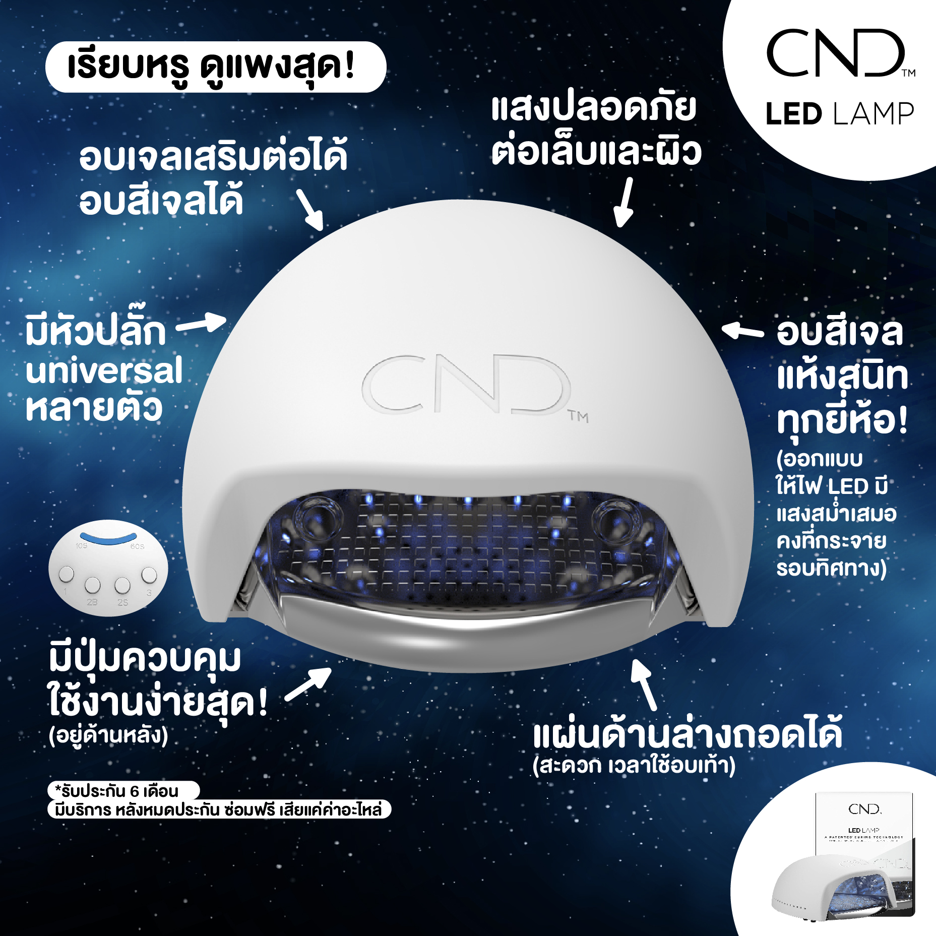 เครื่องอบเล็บ CND LED LAMP หมดปัญหาอบไม่แห้ง มีน้ำหนักเบา นำเข้าจากอเมริกา ราคา 19,500 บาท*ส่งฟรี