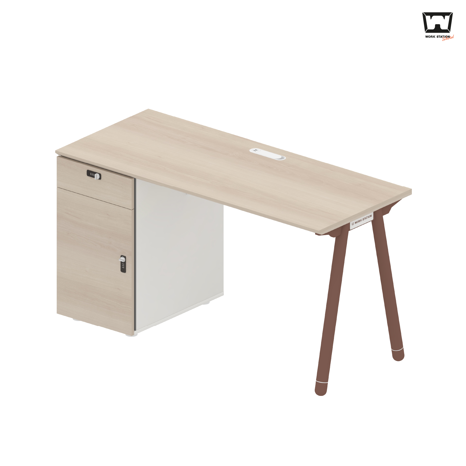 Work Station - Office Desk โต๊ะทำงานพร้อมตู้เก็บของด้านข้าง รุ่น Petra ราคา 6,362 บาท*ส่งฟรี