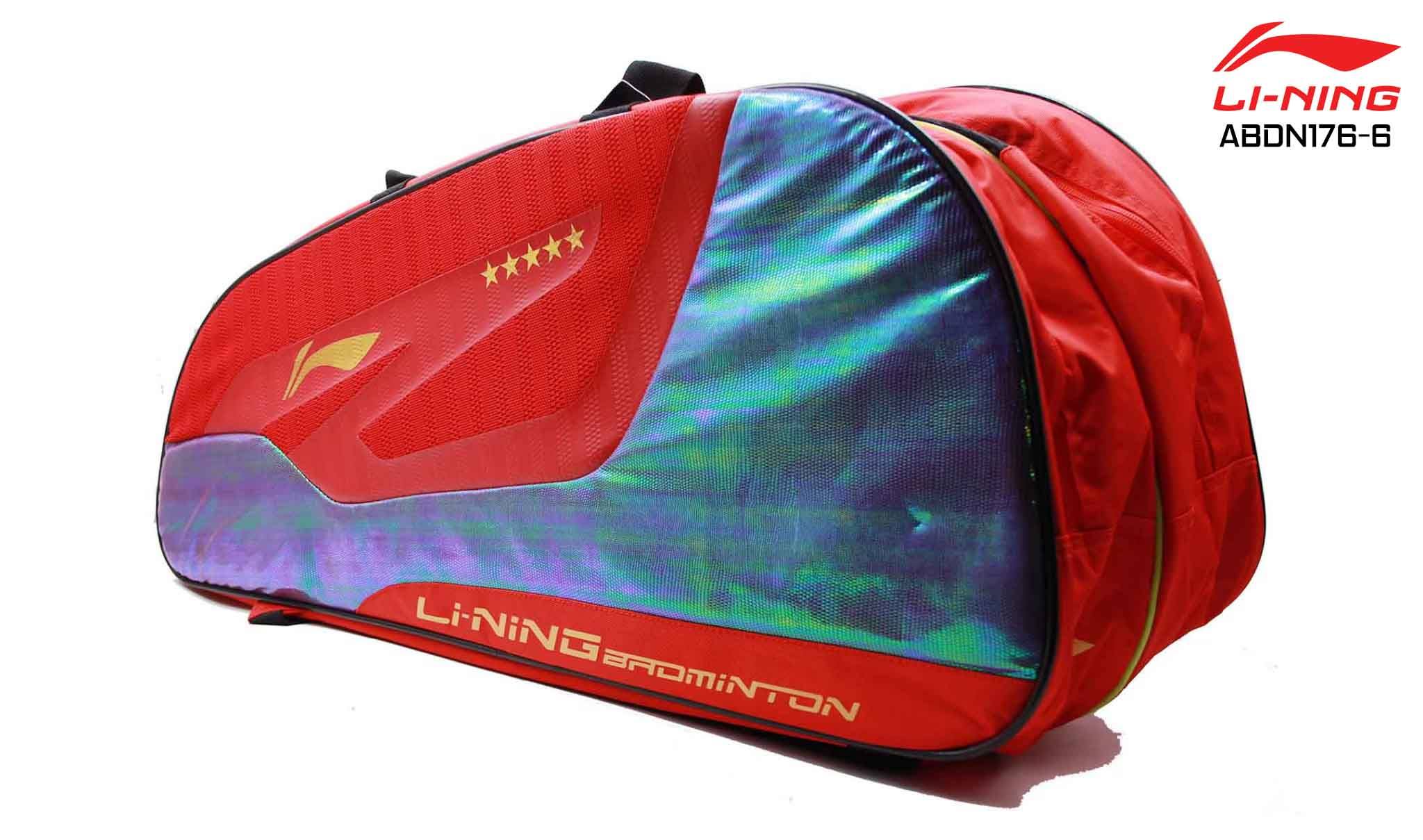 LI-NING กระเป๋าแบดมินตัน รุ่น (ABDN 176-6) RED RACKET BAG 9 IN 1