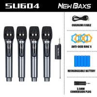 NewBaxs UX01/UX02/UX04 ไมโครโฟนไร้สาย 2 ไมโครโฟนแบบใช้มือถือ 50M ระยะทางรับ UHF FM Cyclic สามารถชาร์จใหม่ได้ KTV ปาร์ตี้ งานแต่งงาน เวทีวงดนตรีป 100% microphone