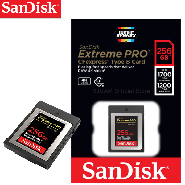 SanDisk Extreme PRO CFexpress Card Type B 256GB (SDCFE-256G-GN4NN) อุปกรณ์จัดเก็บข้อมูล เมมโมรี่การ์ด แซนดิส Compact Flash รับประกัน Limited Lifetime ปี โดย Synnex