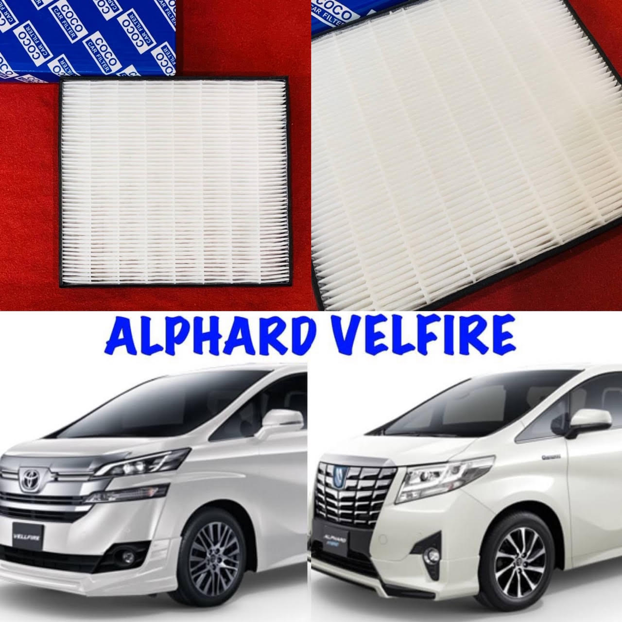 HEPAแท้ HEPA Filter Air กรองแอร์HEPA เกรดพรีเมี่ยม ฟิลเตอร์ โตโยต้า อัลพาส เวลไฟร์ Toyota Alphard Velfire ปี2015 (กรอง pm2.5 ได้)