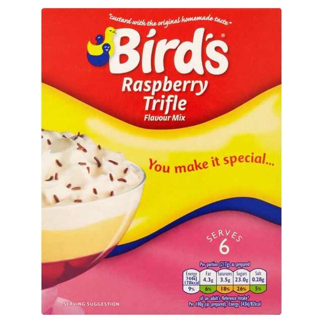 Bird's Trifle Kit Raspberry Flavour 141g เบิร์ดส ขนม ไทรเฟิล คิทรส ราสเบอร์รี่
