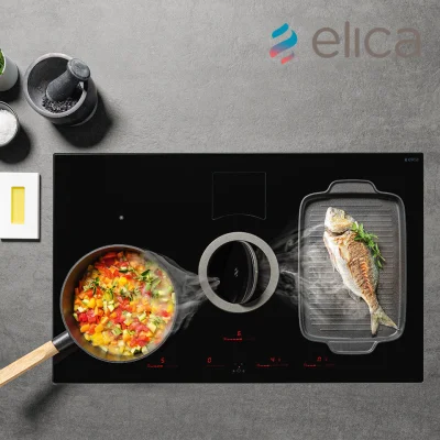 ELICA cooker hood with mixture of NIKO LATESLA SWITCH BL / A / 83 (pipe type outside)