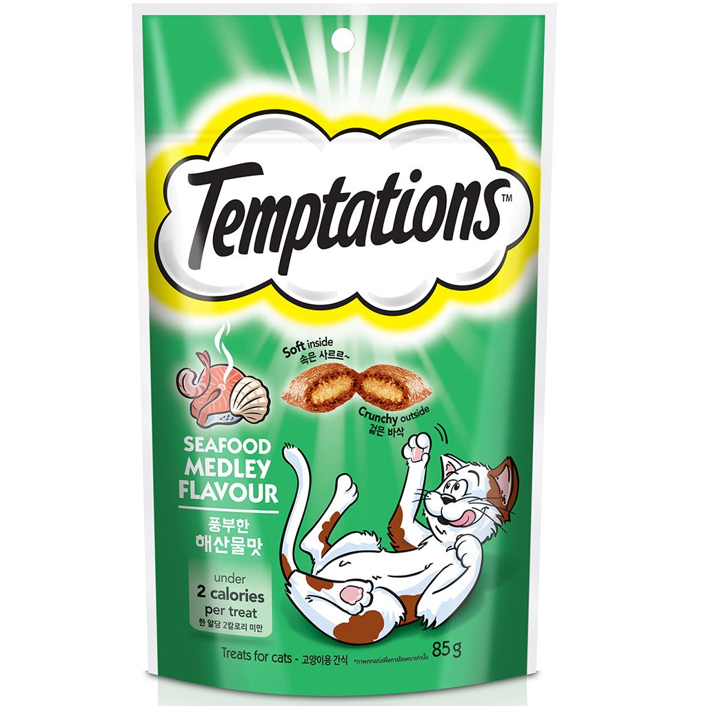 Temptations ขนมแมว รสซีฟู๊ดเมดเล่ย์ 85 กรัม