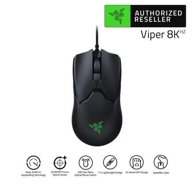 Razer Viper 8KHz Ultralight Ambidextrous Wired Gaming Mouse (เมาส์เกมมิ่ง)