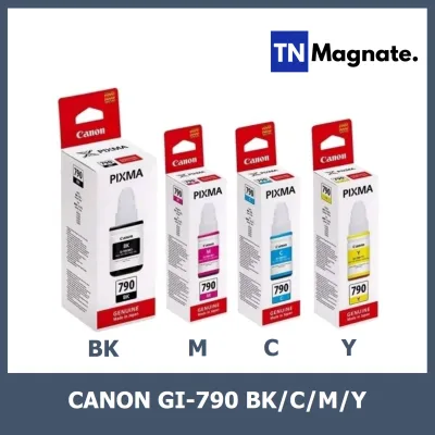 [หมึกพิมพ์] Canon GI 790 หมึกขวดแท้ BK/C/M/Y -1 ขวด(เลือกสี)