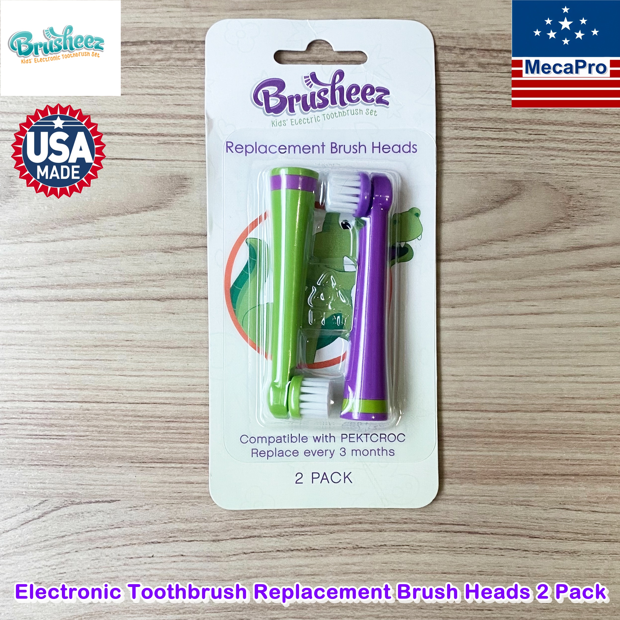 Brusheez Electronic Toothbrush Replacement Brush Heads 2 Pack หัวแปรงสีฟันไฟฟ้า 2 ชิ้น สำหรับเด็ก 3+