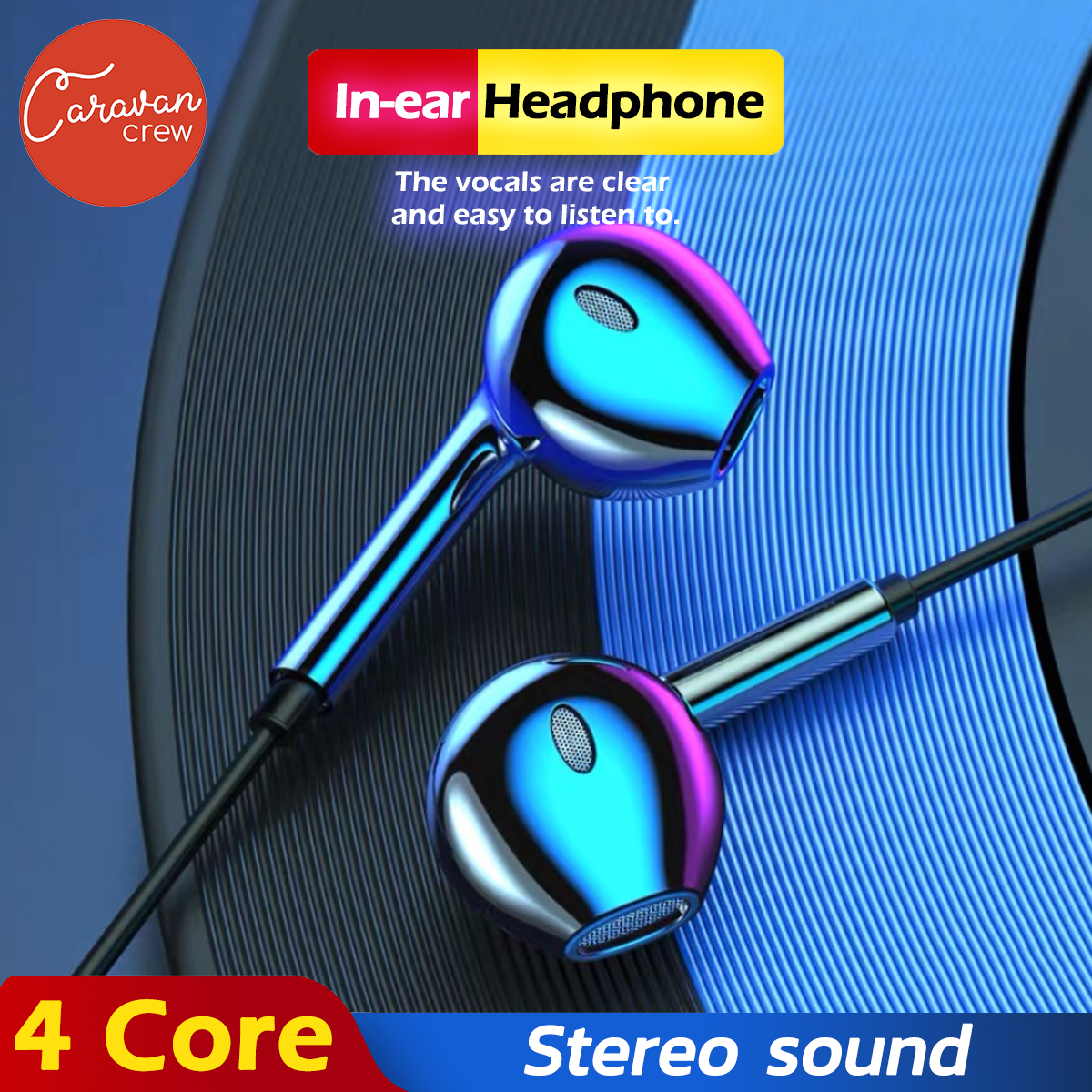 10# Caravan Crew หูฟัง Earphone 3.5mm หูฟังEarbuds มีให้เลือก 2 สี ราคา 55 บาท*ส่งฟรี