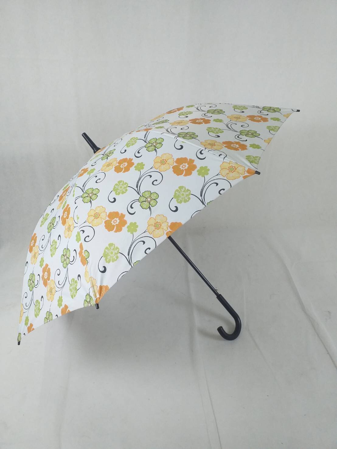 ร่มกอล์ฟ ร่มคันใหญ่ เปิดออโต้ รหัส28142-4-1ด้ามงอ ผ้าลายดอก กันUV ร่มกันแดด กันน้ำ ผลิตในไทย golf umbrella