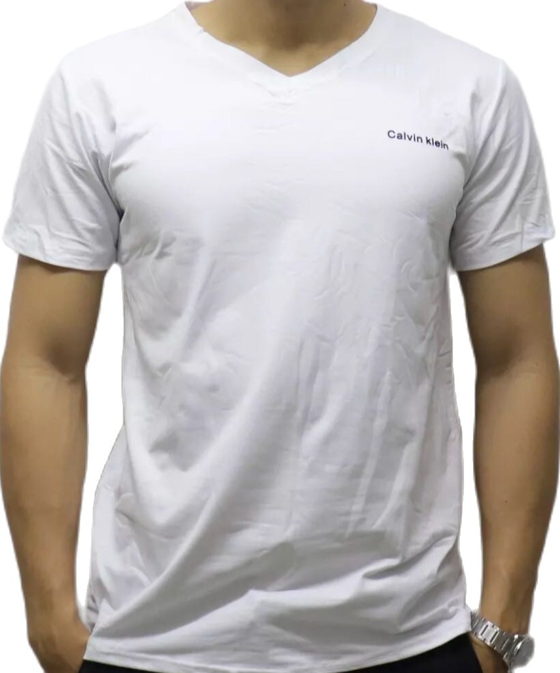 Calvin Klein V-neck sleek minimalist solid color short-sleeved Men