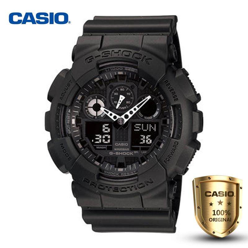 Casio G-shock นาฬิกาข้อมือผู้ชาย สีดำ สายเรซิ่น รุ่น GA-100-1A1DR