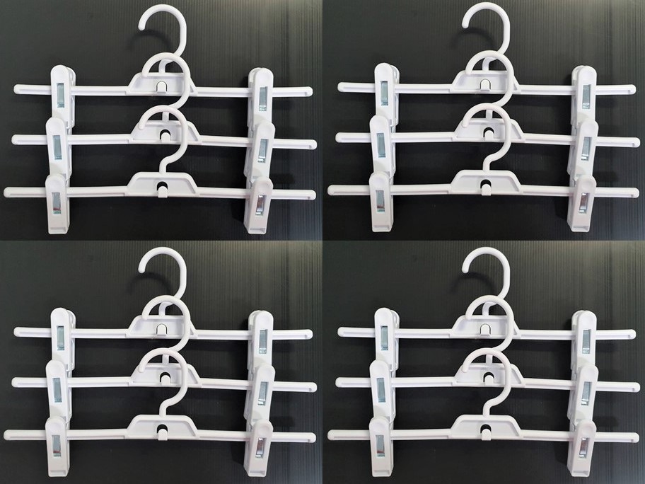 ไม้แขวนพลาสติกหนีบกระโปรงกางเกง Color Kit ที่แขวนกระโปรง ที่แขนกางเกง แพค 12 ชิ้น (สีขาว) ราคา 159 บาท*ส่งฟรี