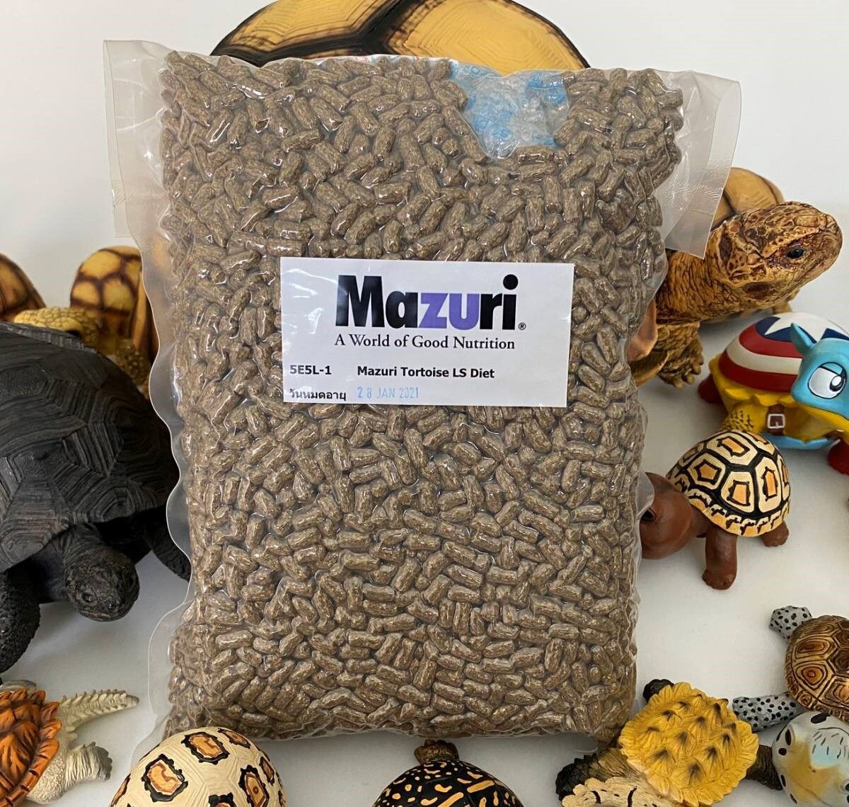 Mazuri 5E5L (มาซูริสูตรใหม่) 1 กิโลกรัม อาหารเต่าบก อาหารสัตว์กินพืช Mazuri Tortoise LS Diets (หมดอายุ 15/09/2021)