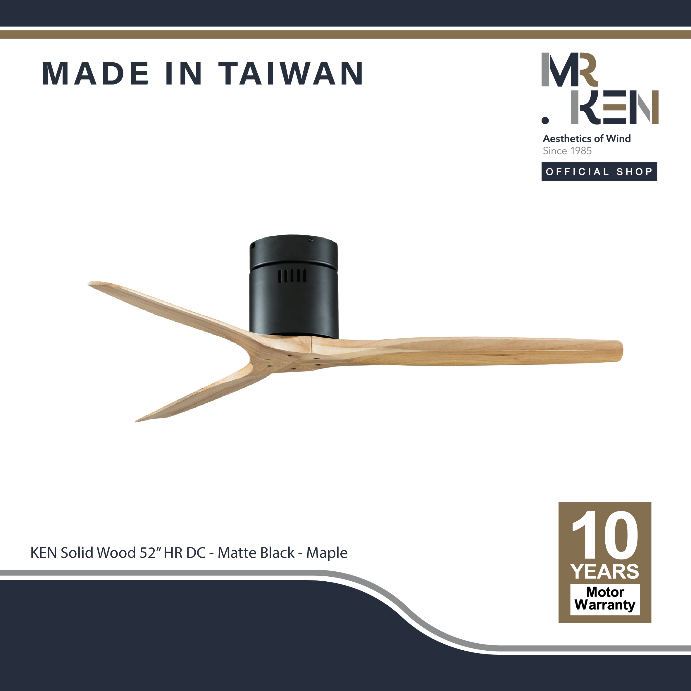 Mr Ken Ceiling Fan, Model Ken Solid Wood Hr Dc Motor, Genuine Wooden Blades with Remote Control. ราคา 11,040 บาท*ส่งฟรี