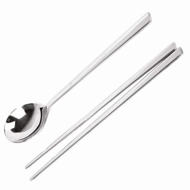 [Original] 민수저세트 Plain Spoon & Chopsticks Set (ชุดช้อนและตะเกียบเกาหลี)
