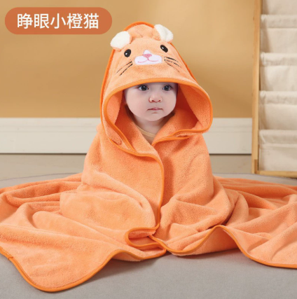 【WERSLNG】WERSLNG ผ้าห่อตัวเด็กลายการ์ตูนน่ารัก [ขนาด 80x80 ซม.] เนื้อผ้าเรยอนนุ่มพิเศษ ปลอดภัยสำหรับทารก ใช้ได้ตั้งแต่แรกเกิดถึง 3 ปี มาพร้อมฮู้ด