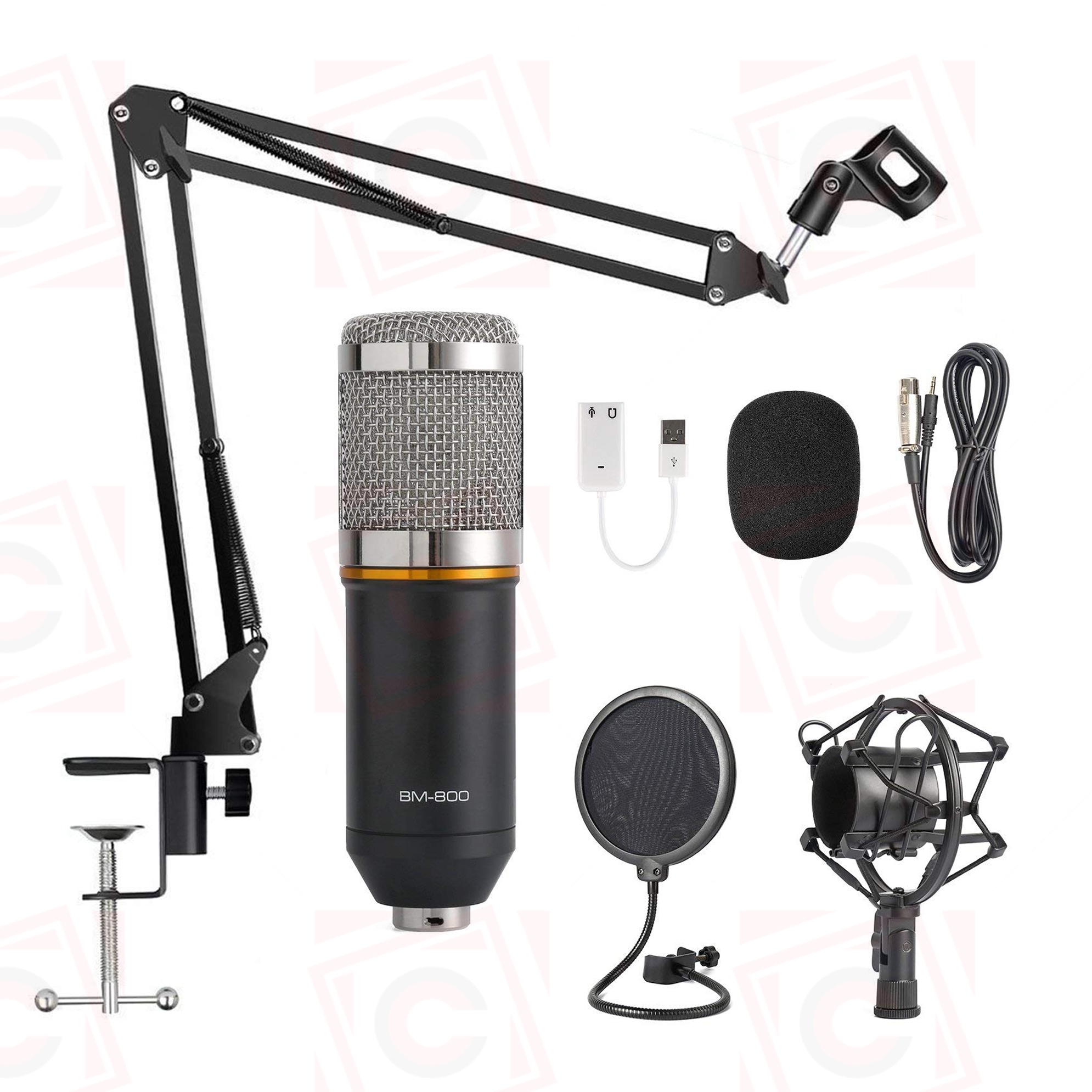 ไมค์ ชุดไมค์คอนเดนเซอร์ BM800 ไมค์อัดเสียง ไมโครโฟน Live สด Condenser Microphone BM800