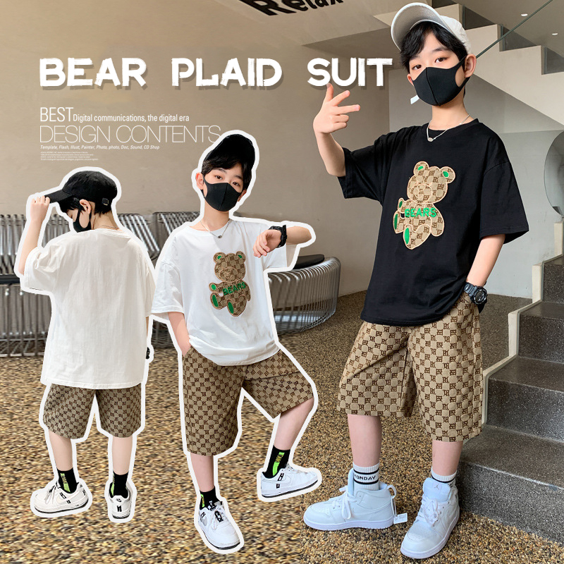 KON607 เสื้อผ้าเด็ก เด็กผู้ชายสั้น 2023 สไตล์ใหม่ Summerร้อนเด็กแฟชั่นเสื้อผ้าฤดูร้อนหล่อ ราคา 219 บาท*ส่งฟรี