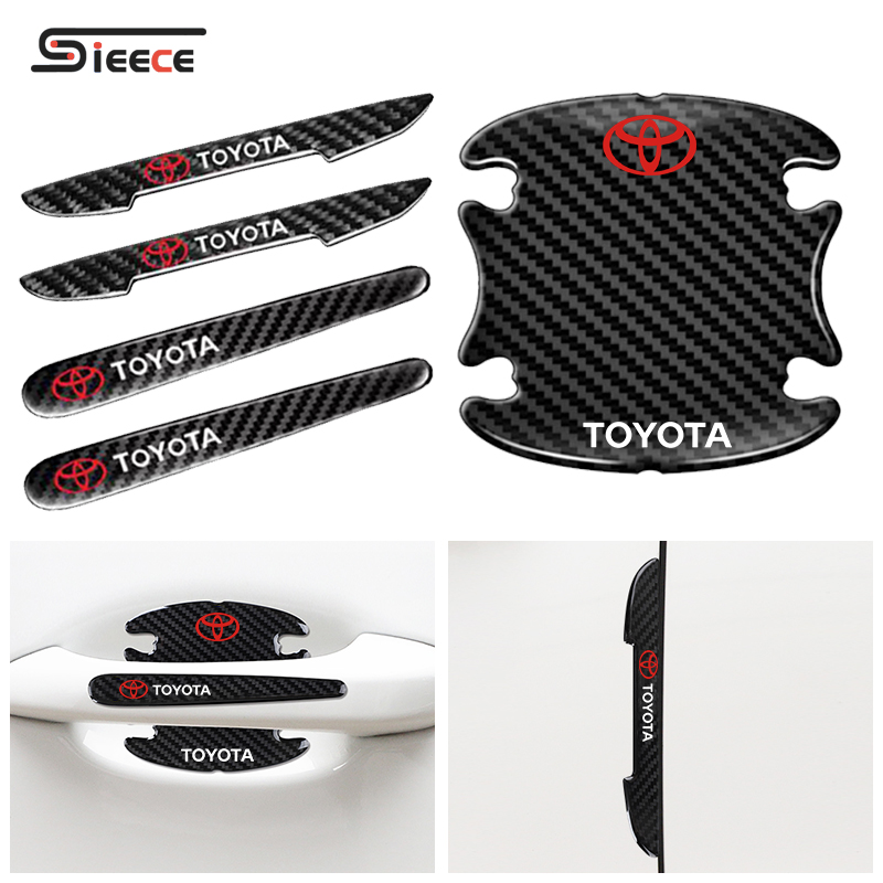 อุปกรณ์ประดับยนต์และชิ้นส่วนยานยนต์ China OEM Sieece กันรอยประตูรถยนต์ คาร์บอนไฟเบอร์ กันกระแทกประตูรถยนต์ ฟิล์มกันรอยมือจับประตูรถยนต์ สติ๊กเกอร์กันรอย แผ่นกันรอยประตูรถยน สติกเกอร์ติดรถ สำหรับ Toyota Corolla Wigo Wish Sienta Yaris Al...