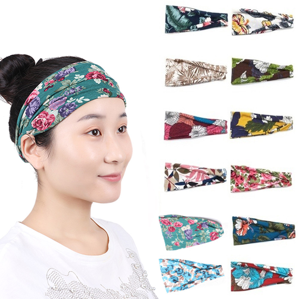 PAN6303936269 30สีผ้าพันคอผู้หญิง Turban ที่รัดผมเครื่องประดับผมและศีรษะ Wrap กว้างที่คาดผมที่คาดหัวยืดหยุ่นยืด