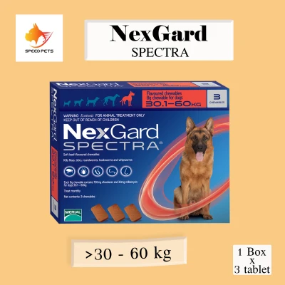 NexGard Spectra dog 30-60 kg สำหรับสุนัข 30 - 60 กก x 1 กล่อง