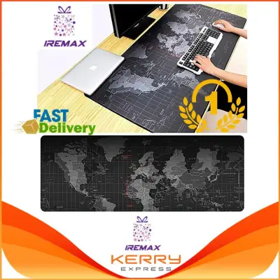 iRemax World Map Gaming mousepads แผ่นรองเมาส์ ออกแบบแผนที่โลก Big Size. 80 x 30 cm. Mouse pad