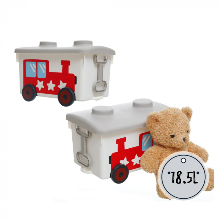 กล่องเก็บของอเนกประสงค์ ต่อเป็นรถไฟ CITYLIFE กล่องใส่ของเล่น กล่องเก็บของเล่น มีล้อลาก storage box ขนาด 41x29x28cm