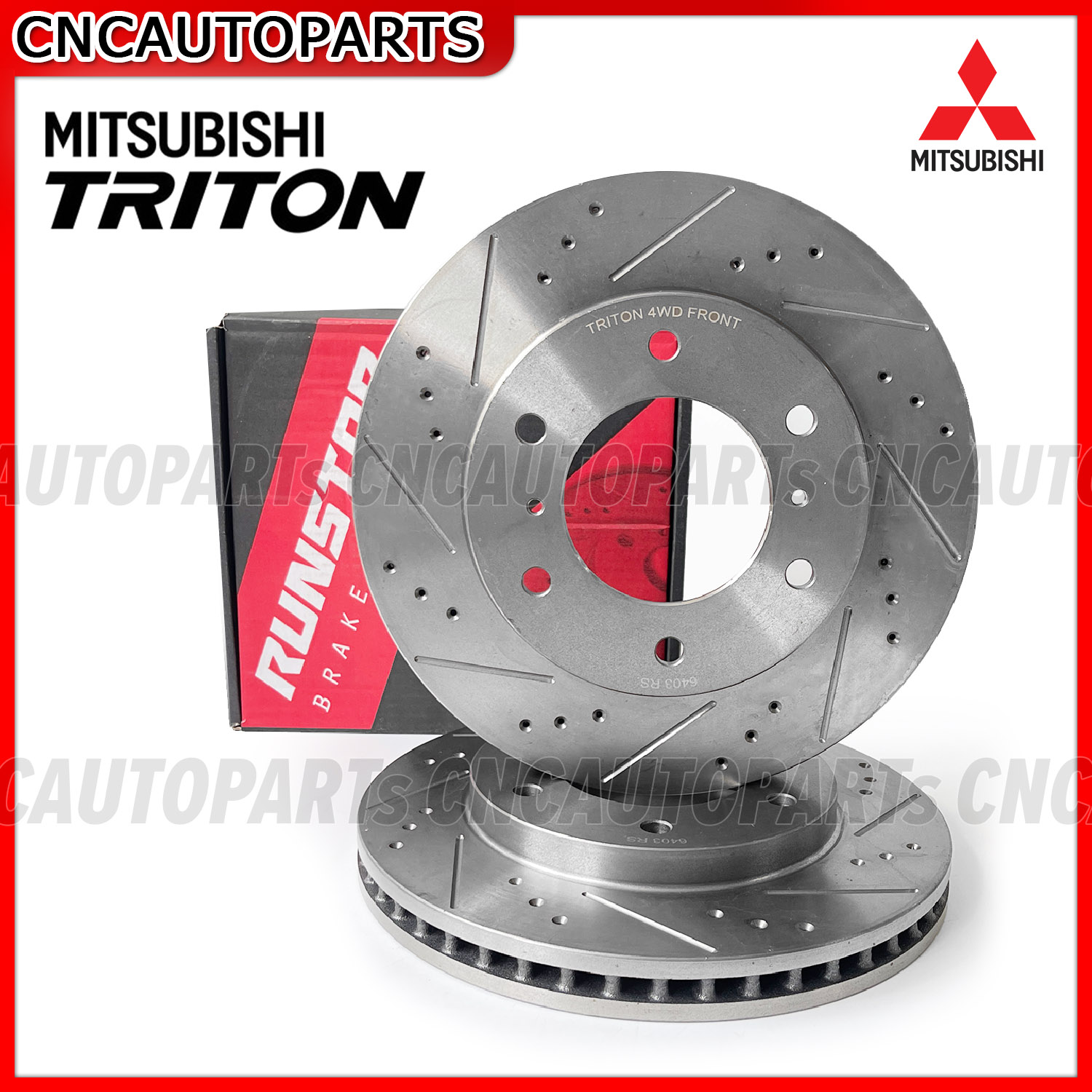 อุปกรณ์ประดับยนต์และชิ้นส่วนยานยนต์ RUNSTOP จานเบรคหน้าแต่ง MITSUBISHI TRITON 4x4 ปี 2005-2022, 4x2 ตัวสูง ไทรทัน พลัส, Pajero sport 4x2 4x4 ปี 2007+ (1 คู่) ราคา 4,129 บาท*ส่งฟรี
