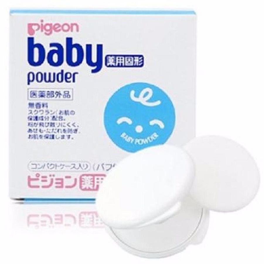 Pigeon Medicated baby powder 45 g แป้งเด็กพีเจ้น พร้อมพัฟ จากญี่ปุ่นค่ะ ไม่มีน้ำหอม คุมมัน