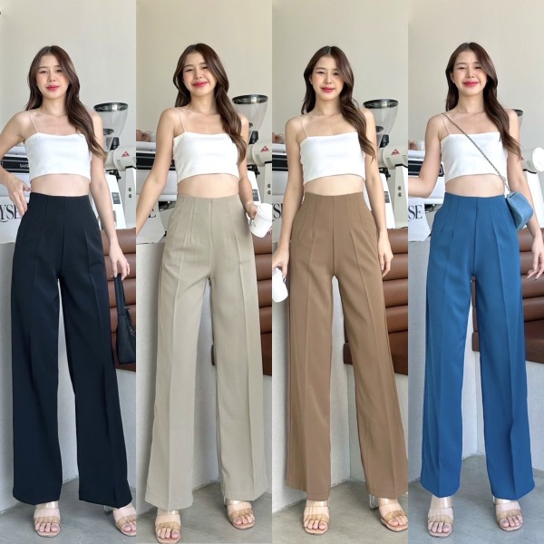 Chiffon Cap Sleeve Scoop Neck Wide Leg Pantsuit Dark Green main image 1