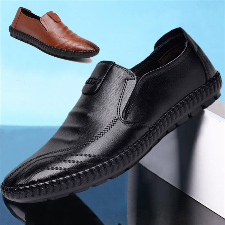★SUPER★ →！！！สินค้าดีราคาถูกใจ！！！ ←Men's Leather Business Shoes Soft Pea Shoes Men's Leather Lazy Shoes รองเท้าลำลองผู้ชายรองเท้าส้นแบนแบบสบาย ๆ รองเท้าหนังสุภาพบุรุษ รองเท้าหนังแท้ธุรกิจชาย รองเท้าถั่วหนังนุ่มลำลองชาย