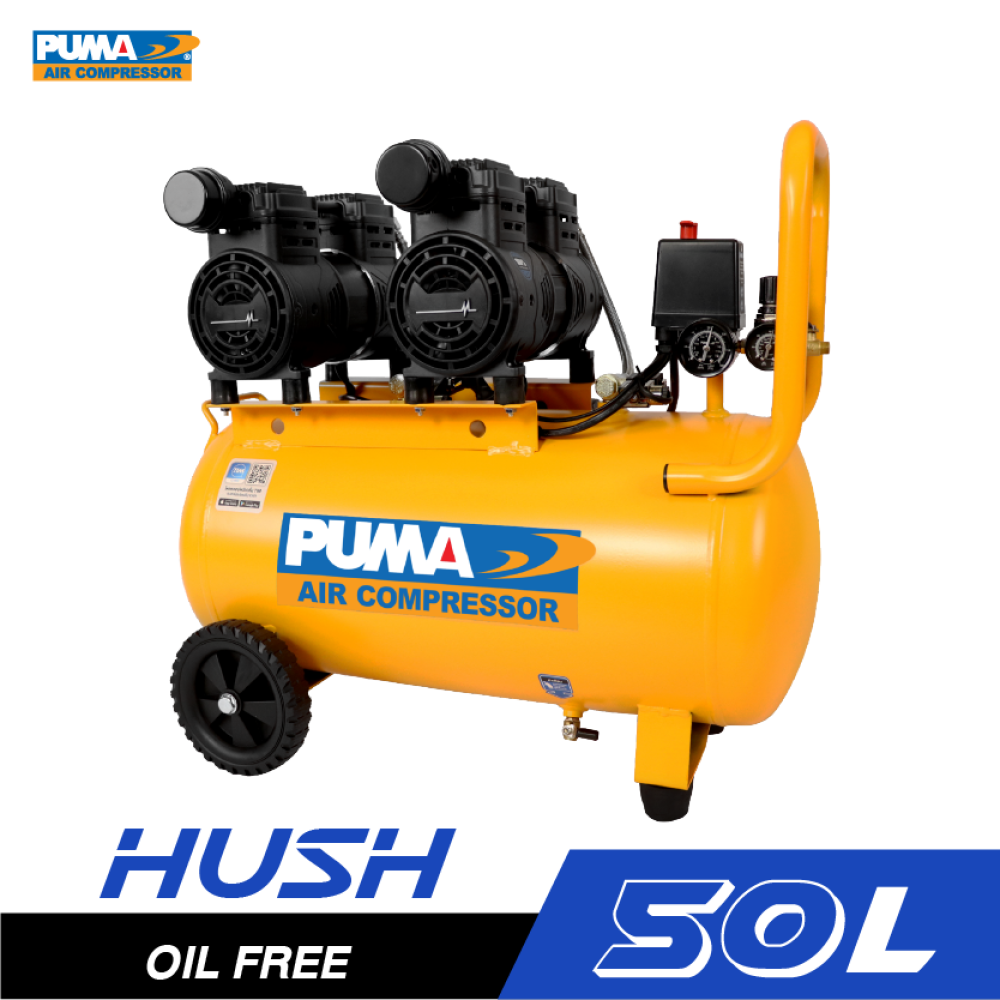 Puma 50 liter Air Pump (oil free/ oil free) # Motor 2 horses # wind volume 258 liter/min (1 year warranty) ราคา 11,900 บาท*ส่งฟรี