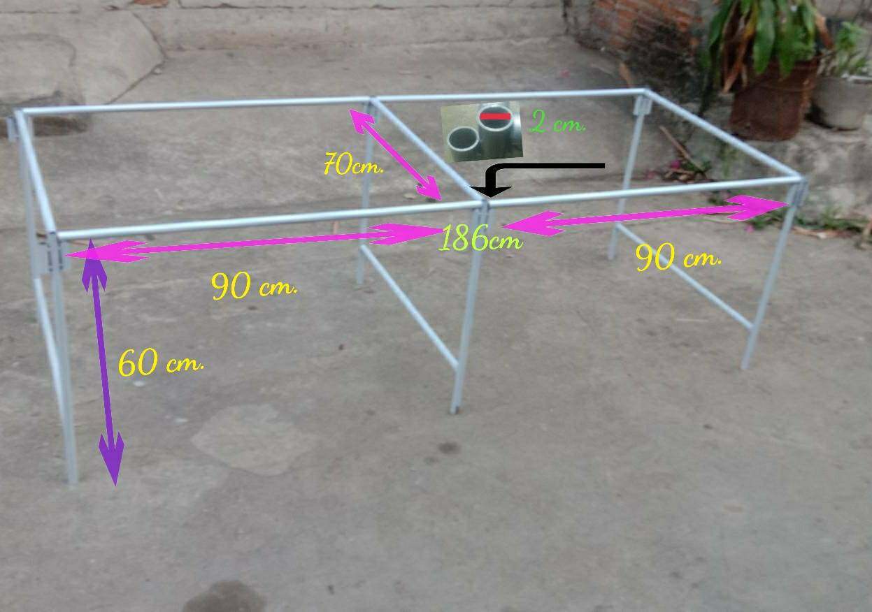 ขาโต๊ะ 60cm.ท่อ 6 หุนแบบถอดประกอบได้ (ก74xย186xส60)