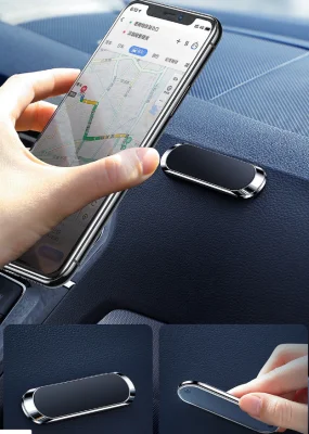 ที่วางโทรศัพท์รถยนต์แม่เหล็กมินิแถบรูปร่างขาตั้งสำหรับiPhone Samsung Xiaomiผนังแม่เหล็กโลหะติดรถยนต์ตัวยึดมือถือในรถ