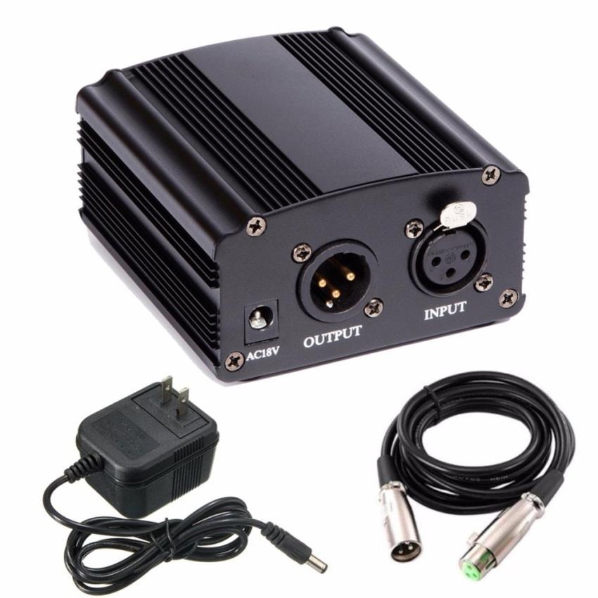 แหล่งจ่ายไฟ 48V Phantom Power + สายสัญญาณ Cable For Condenser Microphone ไมค์อัดเสียง ไมค์โครโฟน