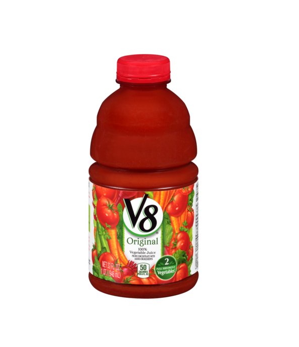 V8 Vegetable Juice 946ml. เครื่องดื่มที่มีการผสมผสานของน้ำผักและอุดมไปด้วยวิตามินเอและวิตามินซี