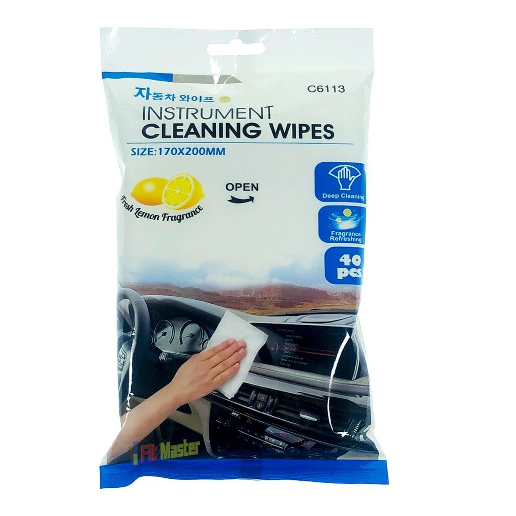 Instrument Cleaning Wipes 40pcs ทิชชูเปียก ผ้าเช็ดทำความสะอาดภายในรถยนต์