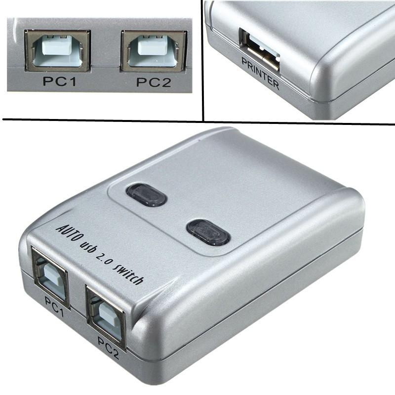 USB 2.0 Printer 2 Port Auto Switch ตัวแปลงต่อพ่วง