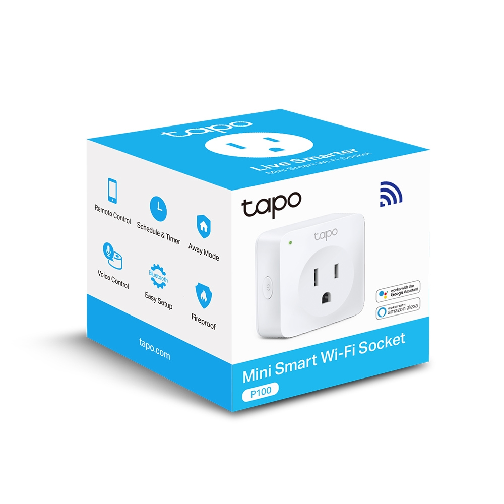 TP-Link สั่งเปิด-ปิดอุปกรณ์ไฟฟ้าผ่านแอพ Tapo P100 Smart Plug  WiFi Smart Plug Mini Wireless Socket Support Google Alexa  IT MALL