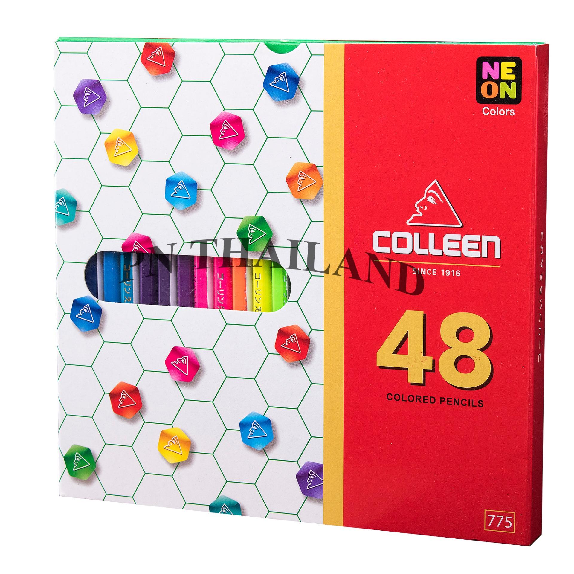 Colleen ดินสอสีไม้ คอลลีน 1 หัว 48 สี รุ่น775 สีธรรมดา+นีออน(สะท้อนแสง)