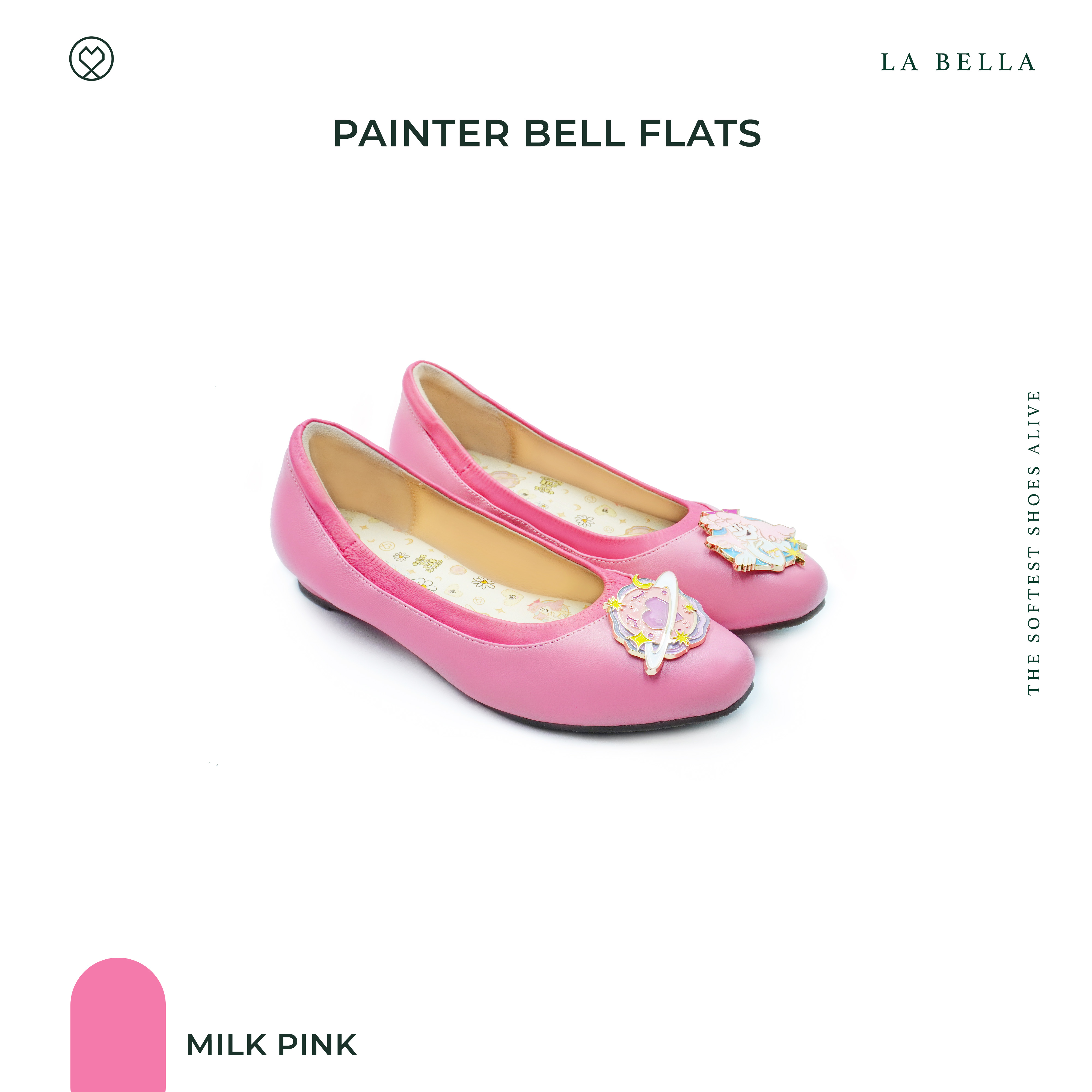 LA BELLA รุ่น PAINTER BELL FLATS - MILK PINK ราคา 3,690 บาท*ส่งฟรี