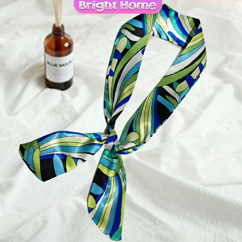 ริบบิ้นผูกกระเป๋า พิมพ์ลาย ขนาดเล็ก สําหรับผู้หญิง ขนาด 85x4 ซม. Silk scarf