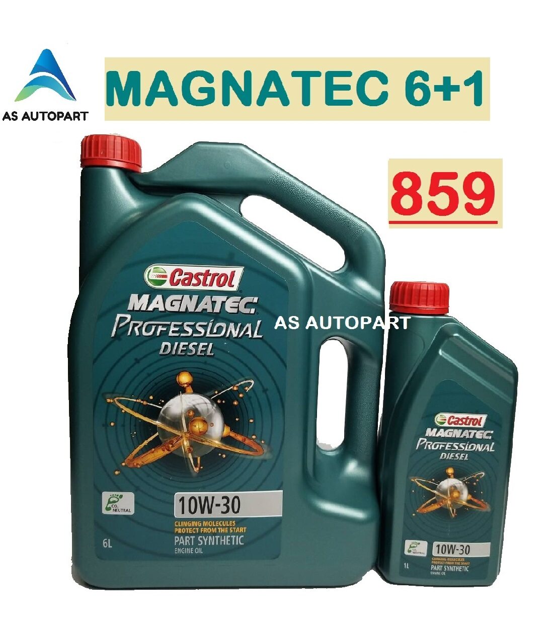 น้ำมันเครื่อง Castrol Magnatec Professional Diesel คาสตอล ดีเซล 10W-30 10W30 6+1 ลิตร