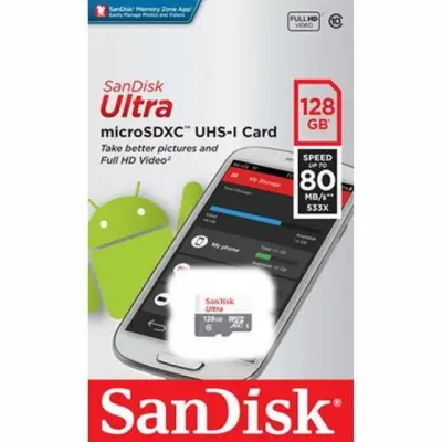 SanDisk Ultra Micro SDXC 128GB UHS-I CLASS 10 ความเร็วในการอ่านสูงสุด 80 MB/วินาที (SDSQUNS_128G_GN6