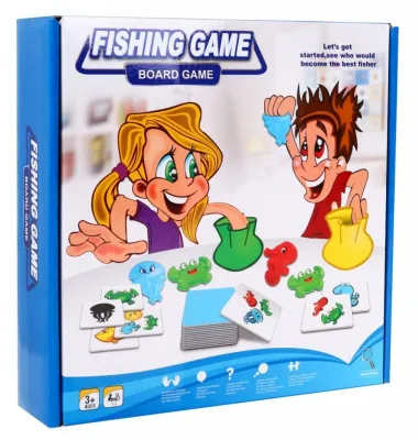 Fishing Touch Feel Sensory Board Fun Game Fish Sea Animals with Hands Fun for Kids เกมตกปลาโดยสัมผัสสัตว์ทะเลด้วยมือสำหรับเด็ก