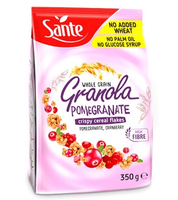 Sante Granola with Pomegranate & Blueberry ซานเต้ กราโนล่า รสทับทิมและบูลเบอรี่ 350g.