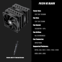 【สินค้าพร้อมส่ง เก็บเงินปลายทาง】Thermalright Peerless Assassin 120 SE CPU Cooler PA120 SE 6 Heat Pipes AGHP Technology Dual 120mm PWM Fans 1550RPM Speed for AMD:AM4 AM5/Intel LGA 1700/1150/1151/1200/1851PC Cooler