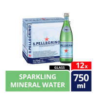 📌ส่งฟร San Pellegrino Sparkling Mineral Water 750 ml glass 12 ขวด ซานเพลลีกรีโน น้ำแร่ธรรมชาติชนิดมีฟอง ขนาด 750 มล.