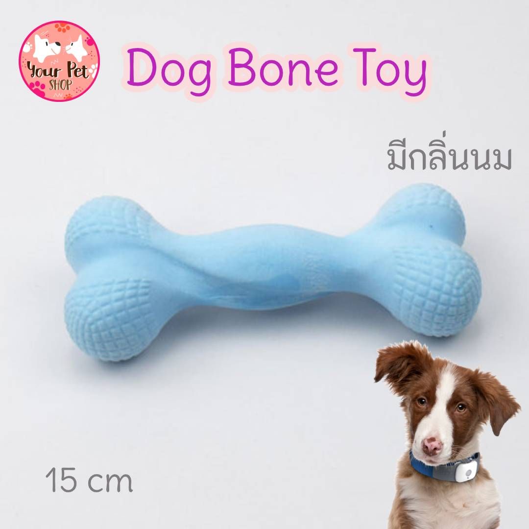 Dog Bone Toy 15 cm กระดูกยางกัดกลิ่นนมสำหรับสุนัข ของเล่นสุนัข ของเล่นกัดฟัน